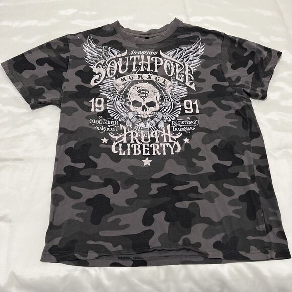 Vintage Y2K SouthPole T Shirt Mens XL Premium Truth Liberty Camo Short Sleeve - Picture 1 of 9